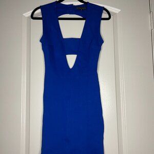 BLUE CUTOUT DRESS